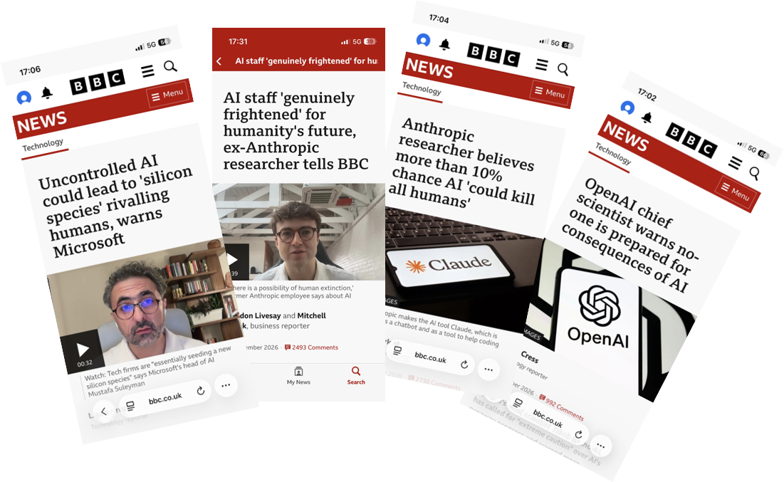 Recent newspaper headlines about unusual AI behaviour